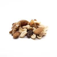 mix frutos secos de almendra, maní, nuez y pasas rubias