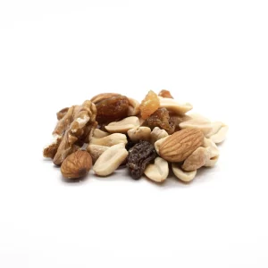 mix frutos secos de almendra, maní, nuez y pasas rubias