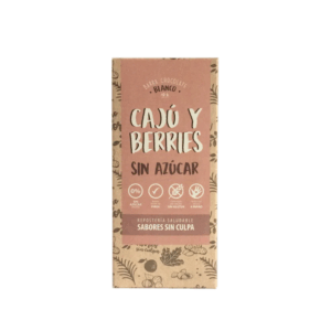 Barra de Chocolate blanco Cajú y Berries, 80 g. (Sabores sin Culpa)