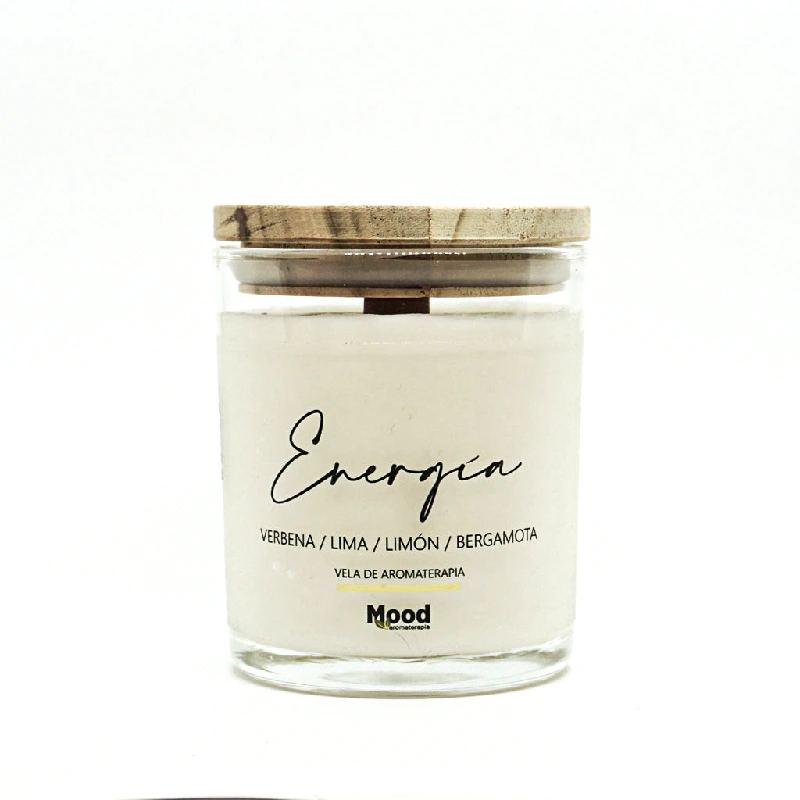 Vela cera de soja "Energía" (190 ml) (Mood Aromaterapia)