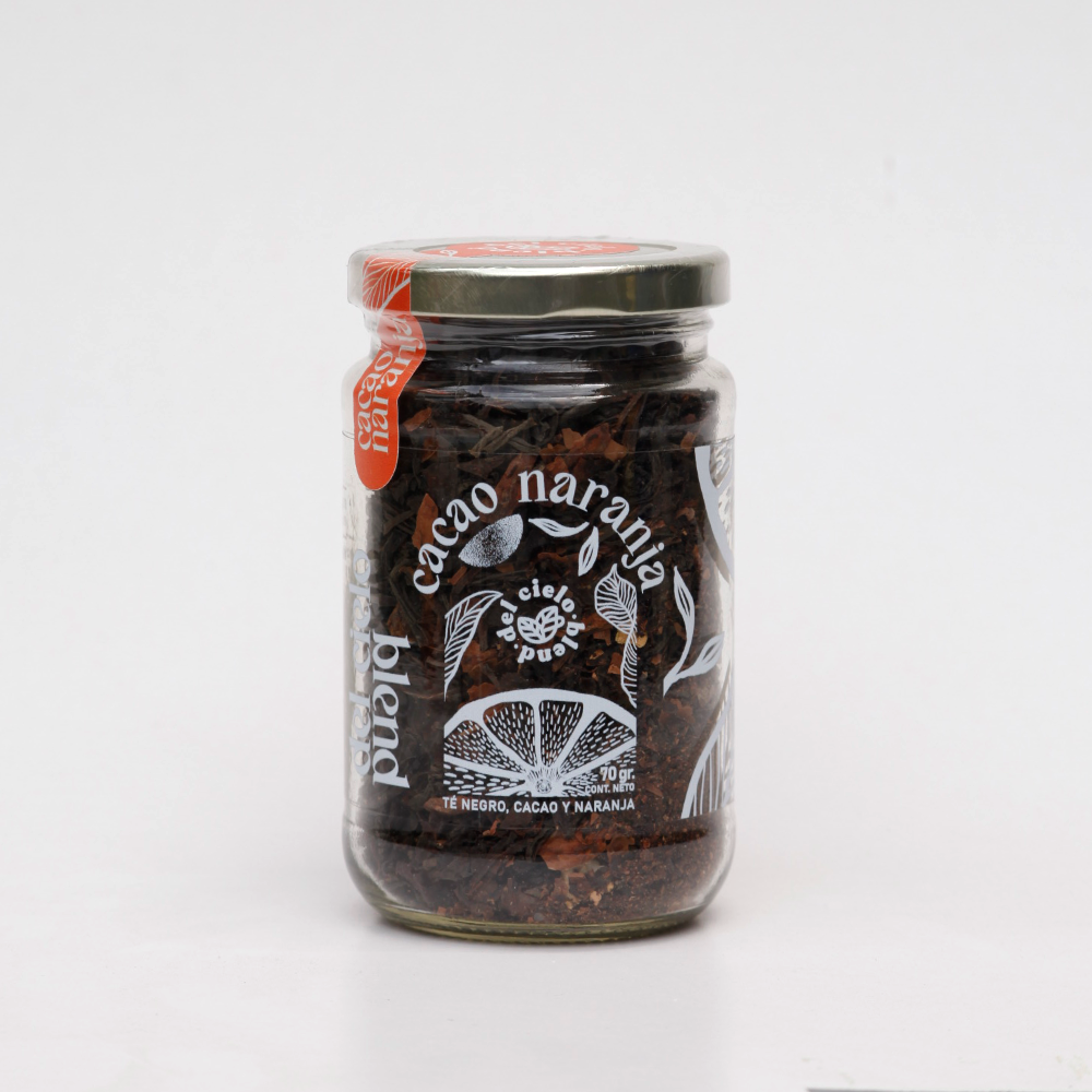 Té Cacao Naranja, 70 gr. - Té negro+cascarilla cacao y cáscara naranja - Del Cielo Blend
