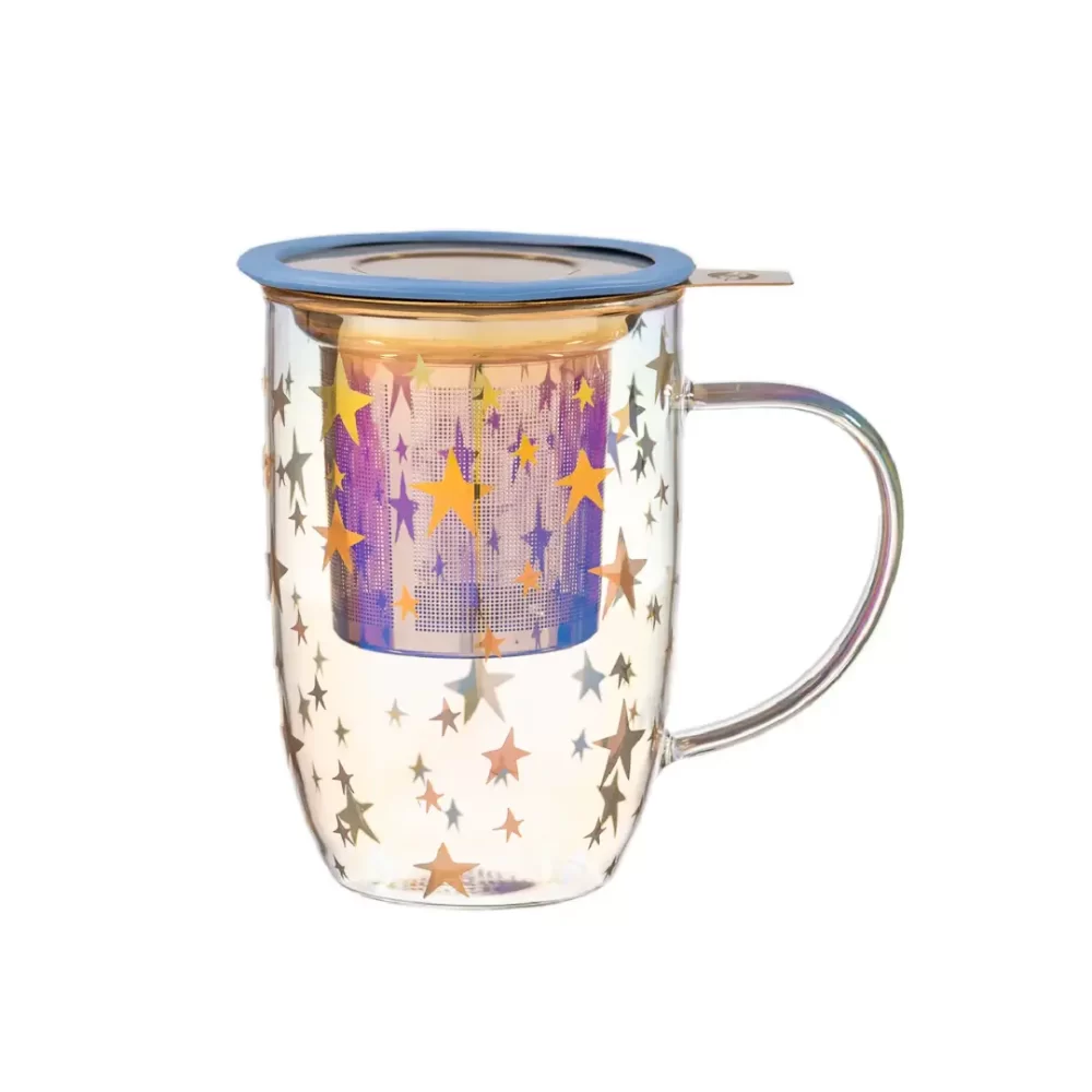 Mug/Taza Bhoro Gold Stars Iridescent, 470 ml. - Adagio Teas