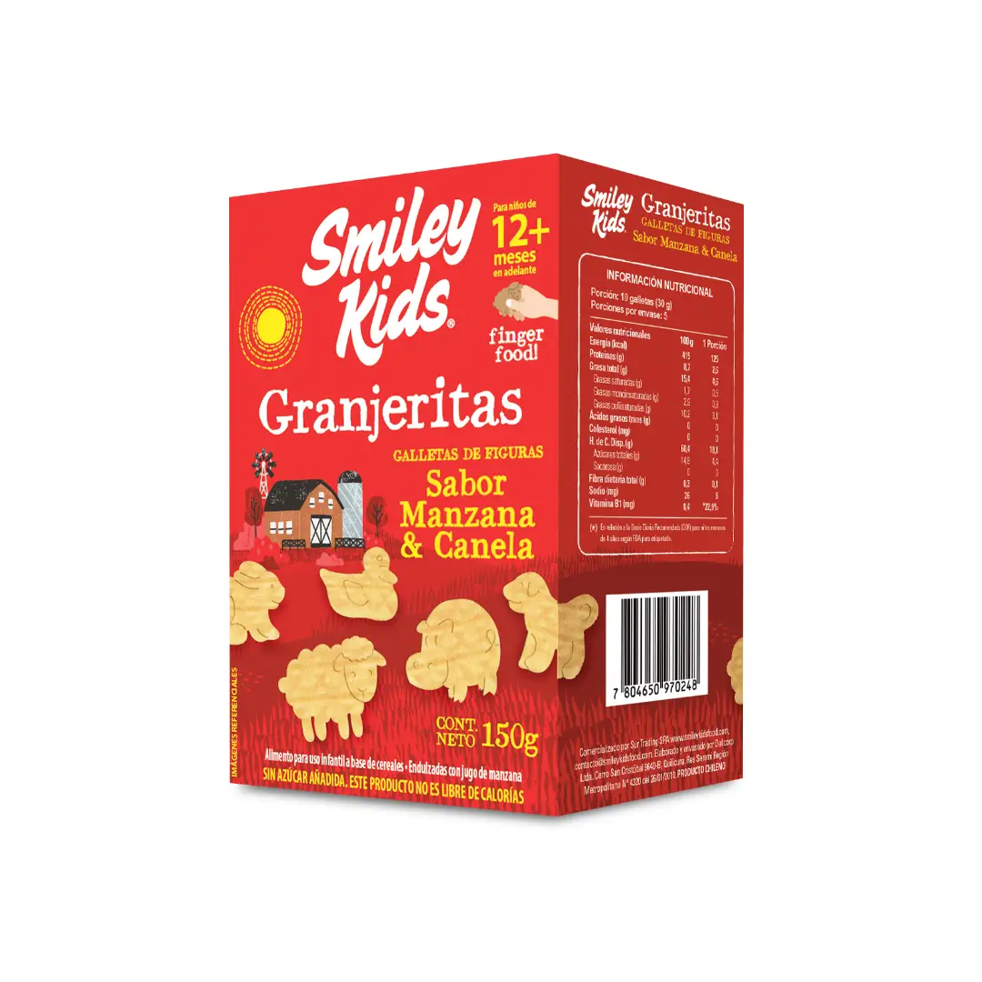 Smiley Kids Granjeritas, Sabor Manzana y Canela, 150 g