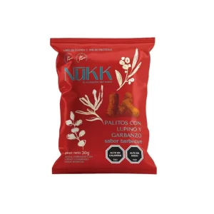 Snack Palitos de Lupino y Garbanzo sabor BBQ, 30 g. - Nukk
